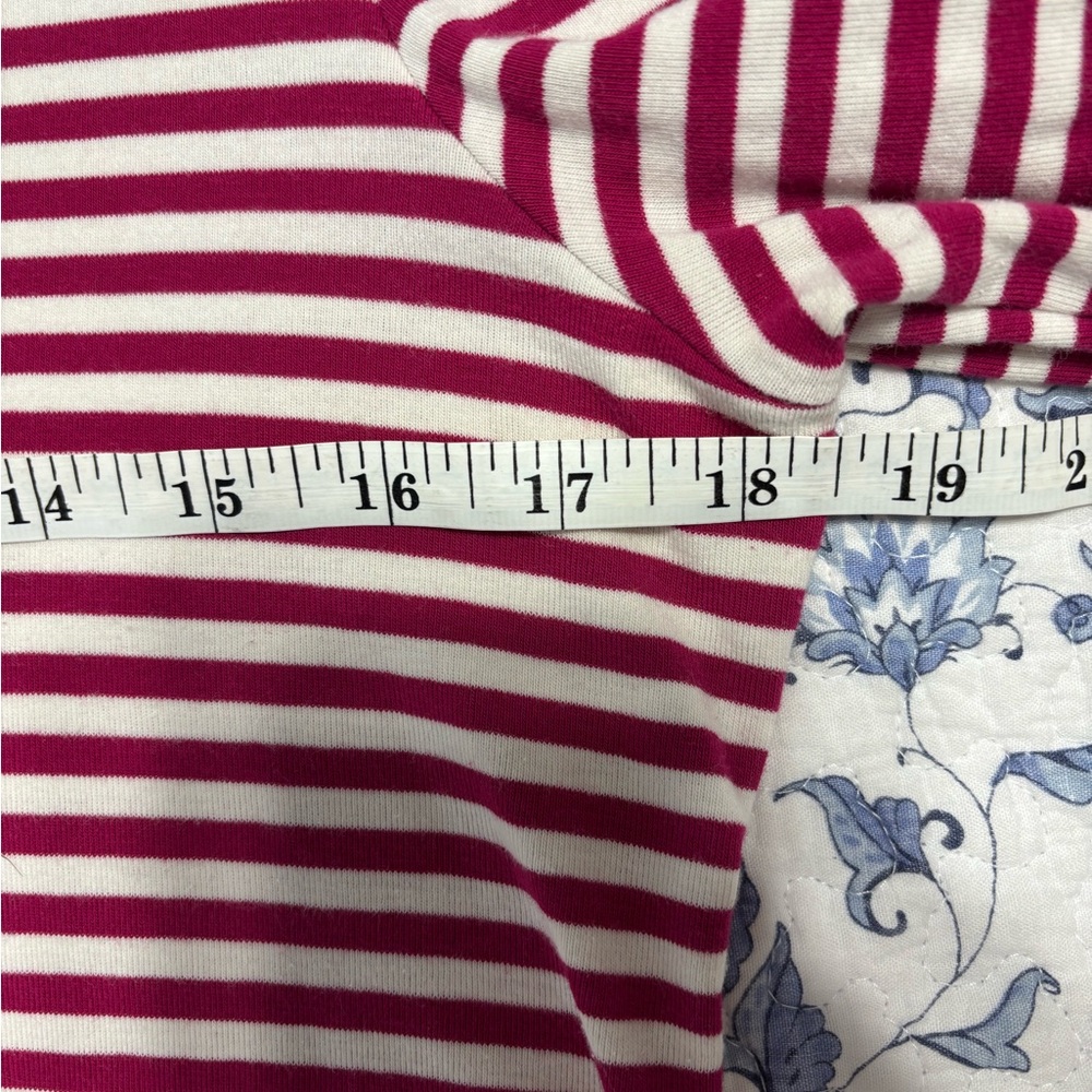Lauren Ralph Lauren Mulberry Pink and White Striped Top Size Large 1/2 Sleeve - Picture 7 of 9